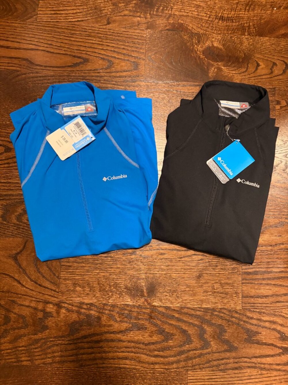 NWT Columbia Omni-Heat Half-Zip Baselayer 2-Pack Men's S Black Blue